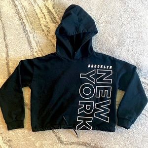 H&M Kids Cropped Drawstring Waist New York Hoodie size 10-12